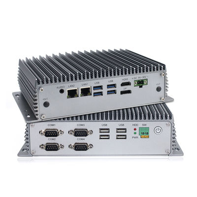 8. CPU-Aluminiumlegierung industrieller Fanless Mini-PC, MSATA 128G SSD Fanless I3 Mini Pc