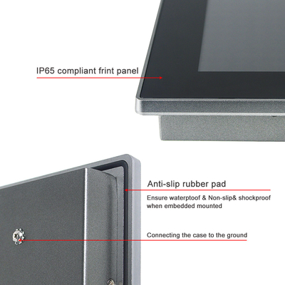 Front IP65 bettete Platte PC 24 Touch Screen Computer Zoll-FHD LED wasserdichten ein
