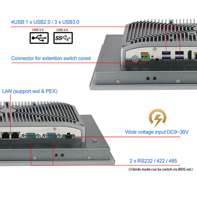 Eingebettet, Datenverarbeitung die Zoll-anbringend Flachbildschirm-Fingerspitzentablett PC 12 Entschließungs-industrielle 1280x800