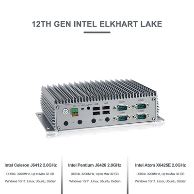 Fanless industrielle eingebettete Kasten PC 12. Häfen Gen Intel Elkhart Lakes J6412 3XLAN