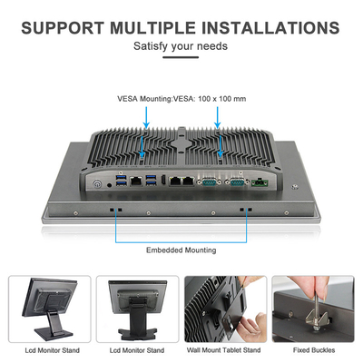 13,3-Zoll-LCD-Intel J6412-Industrie-HMI-Panel-montierter Touchscreen-PC mit 2 RS485