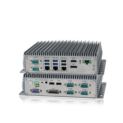 Eingebetteter industrieller Fanless Mini-PC J6412 J1900 I3 I5 mit 3*LAN 8*USB 6*COM