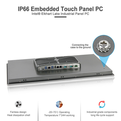 Kern-Fanless industrieller Computer des Viererkabel-J6412 bettete HMI alle in einem Doppel-Giga Lan ein