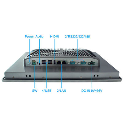 IP65 bettete Zoll J1900 4G RAM 64GB des Edelstahl-Platten-PC-15 SSD TPM 2,0 ein