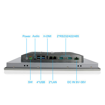 DC9V-36V 2 LAN Industrial Touch Panel PC IP65 imprägniern