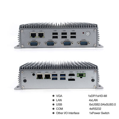 RS232 Fanless industrieller Mini Pc Intel 8. 4305U 4 LAN 10 USB 4