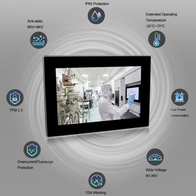 Kompakter 8. industrieller PC Fingerspitzentablett GENs I7 an der Wand befestigt mit TPM2.0