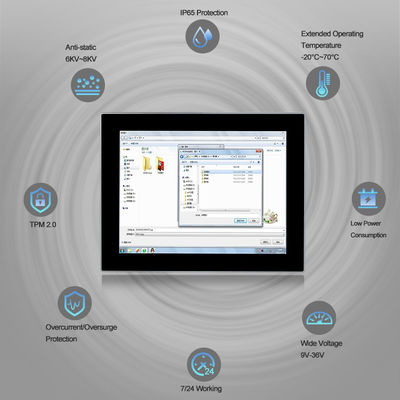 Platten-PC I3 I5 I7-8565U Ip65, kapazitiver Platten-Berg-Monitor HMI industrieller