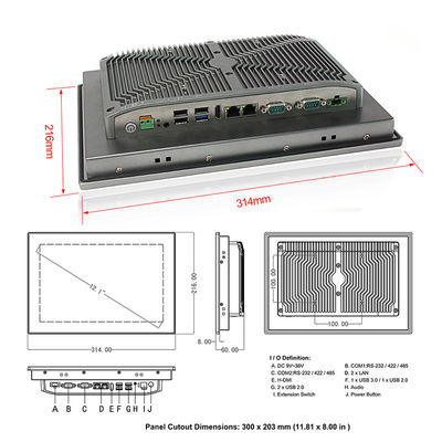 industrieller Computer des 8. GENs I7 Windows11 Fanless 12 Zoll-wasserdichtes Bildschirm- Mini
