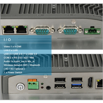 Schroffer Fanless 16/9 industrieller Computer PC Fingerspitzentablett FHD HMI Kern-I3 mit 2COM